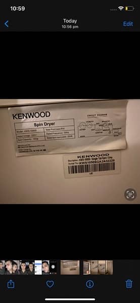 Kenwood Spin Dryer - 10 KG - KWS-1050S 6