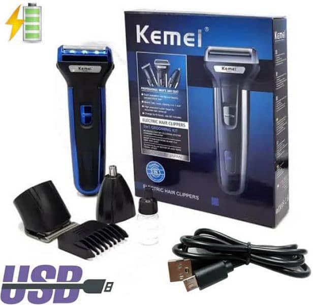 kemei 3 in1 Beard & Hair Trimmer km 6331 , Shaver , Shaving Machine 0