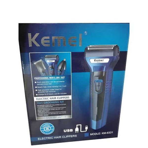 kemei 3 in1 Beard & Hair Trimmer km 6331 , Shaver , Shaving Machine 1