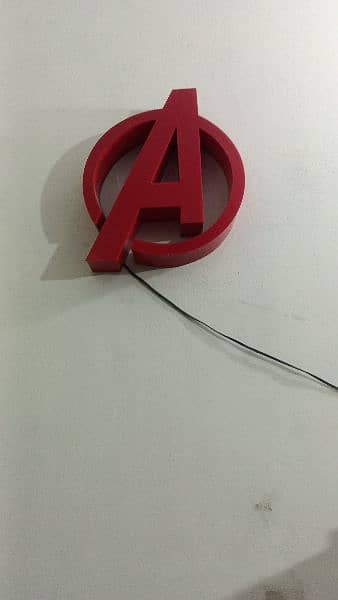 Avengers logo urgent sale for boys room acrylic material