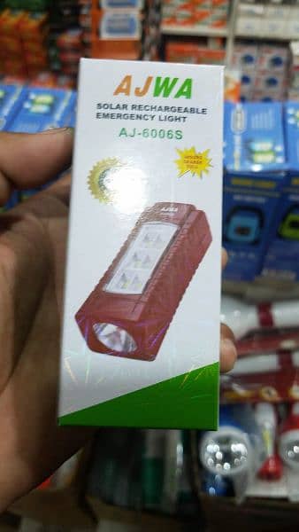 Portable Rechargeable LED Emergency Light With Solar Panel Charging 5