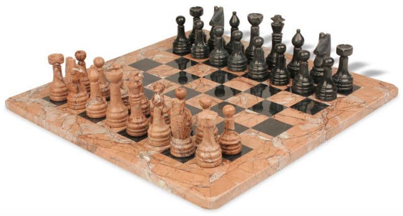 Chess Game in MARBLE Handcrafted (size 12x12) Indoor Game 1