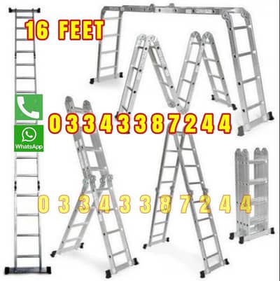 ALMUNIUM MATERIAL LADDER 16FEET  HEAVY QUALITY
