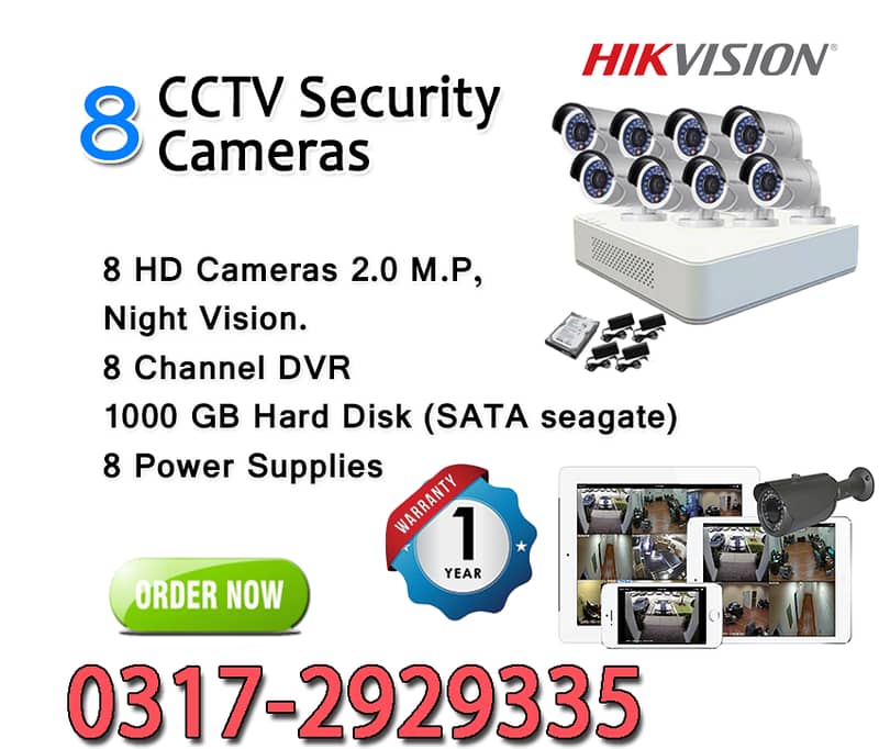 Set of 8 Surveillance Turbo HD, Night Vision Cameras in Karachi 0