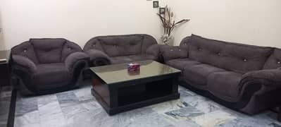 6 seater big size sofa with leather velvet poshish 0