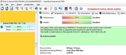 Patriot 2tb SSD sata 2.5 in - Health 99%