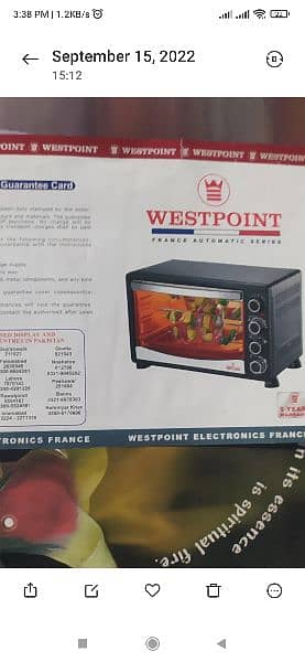West point electric oven 45litre wf4500 4