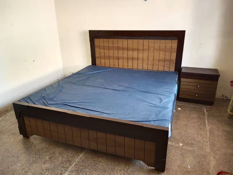 Double Bed (King Size) with Side Table and Mattress available for Sale 2