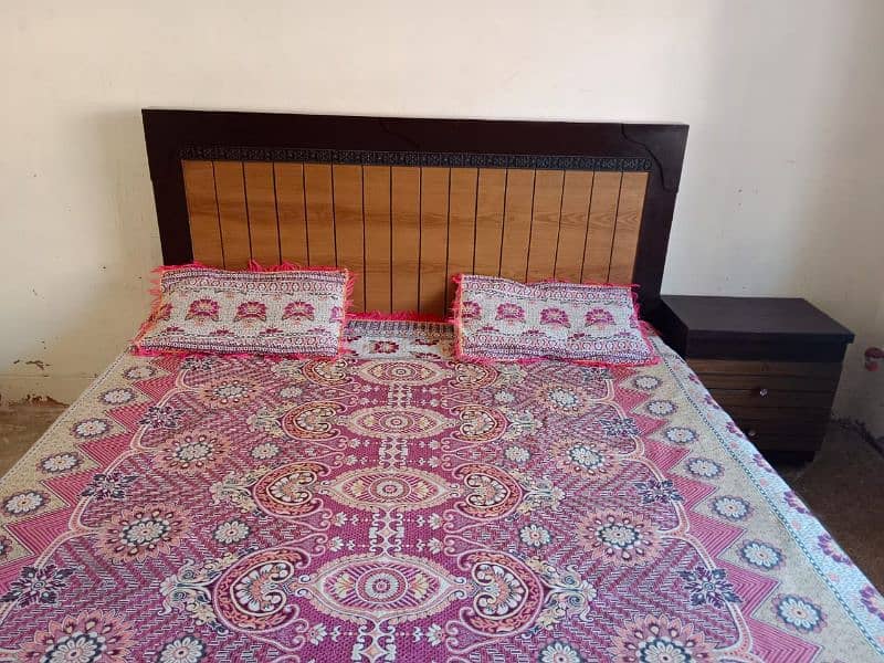 Double Bed (King Size) with Side Table and Mattress available for Sale 6