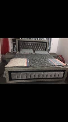 new designer bed with 2 side table