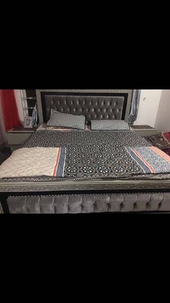 new designer bed with 2 side table 6