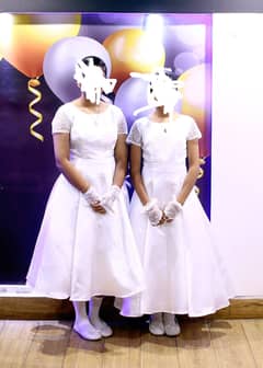 2 White Communion dresses ages 11 to 14