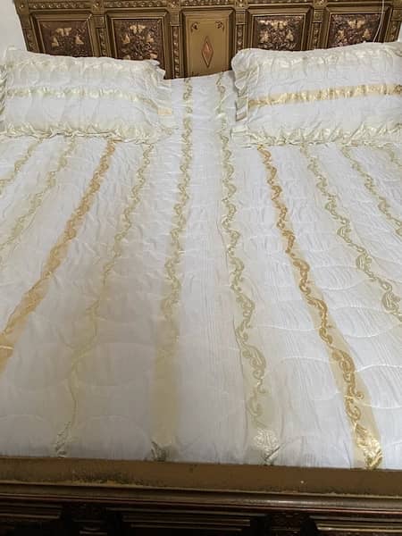 white and golden bedsheet 1