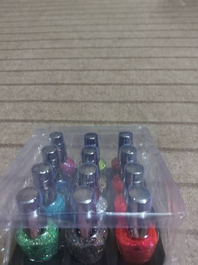 brand new 12 pieces glitter nail polishes