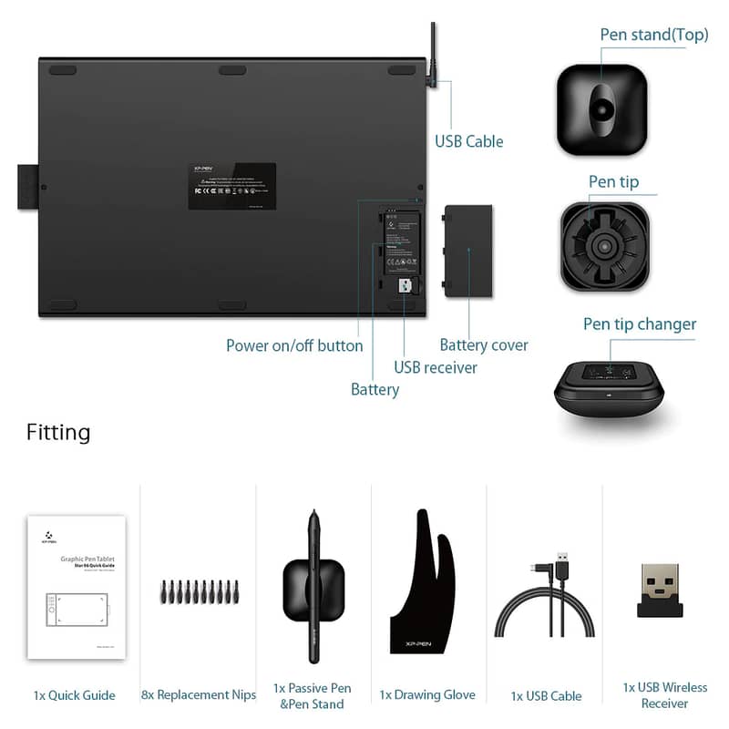 Graphics Tablet  XP-Pen Star 06 wireless Drawing only for Window PC 5