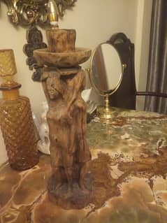 Antique wooden carved statue.
