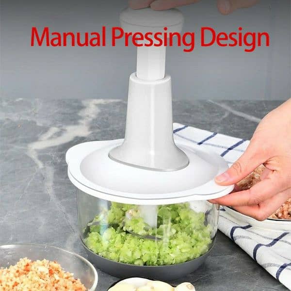 Hand Pressure Vegetable Grinder Manual Kitchen Chopper Garlic Masher 2