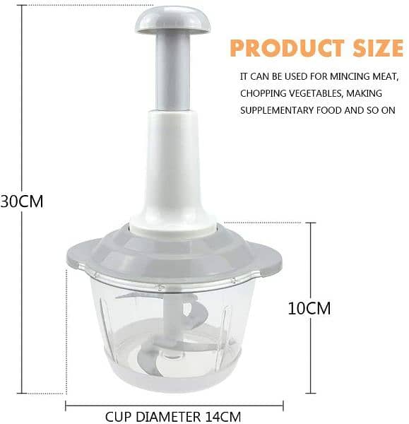 Hand Pressure Vegetable Grinder Manual Kitchen Chopper Garlic Masher 4