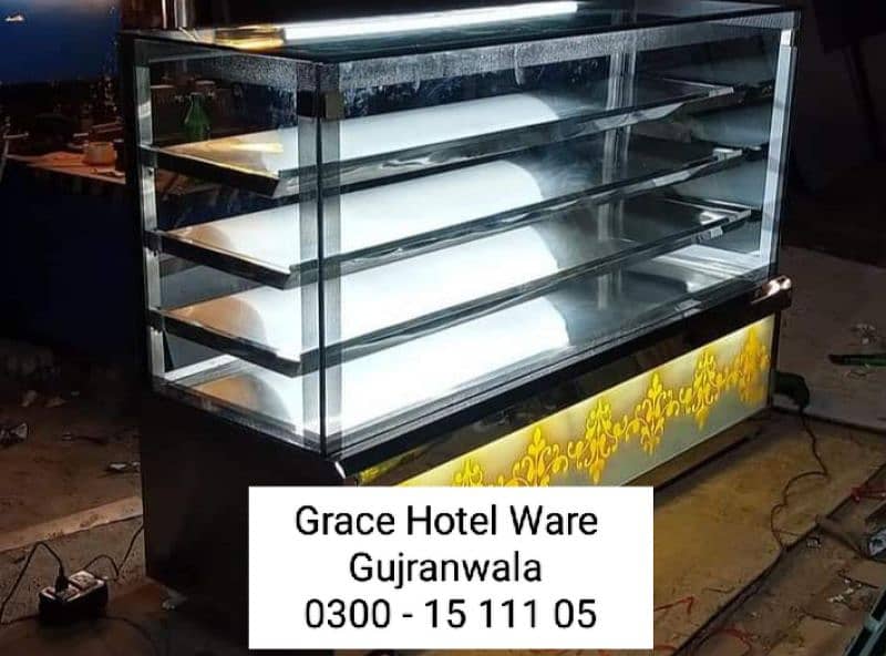 Bakery counter, Cake chiller counter, Meat chiller counter. 4