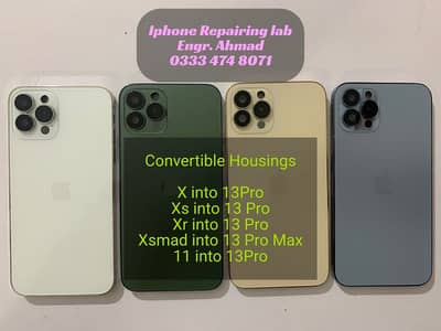 iphone xr x xs xsmax  into 13 12 14 pro max body back housing covert 2