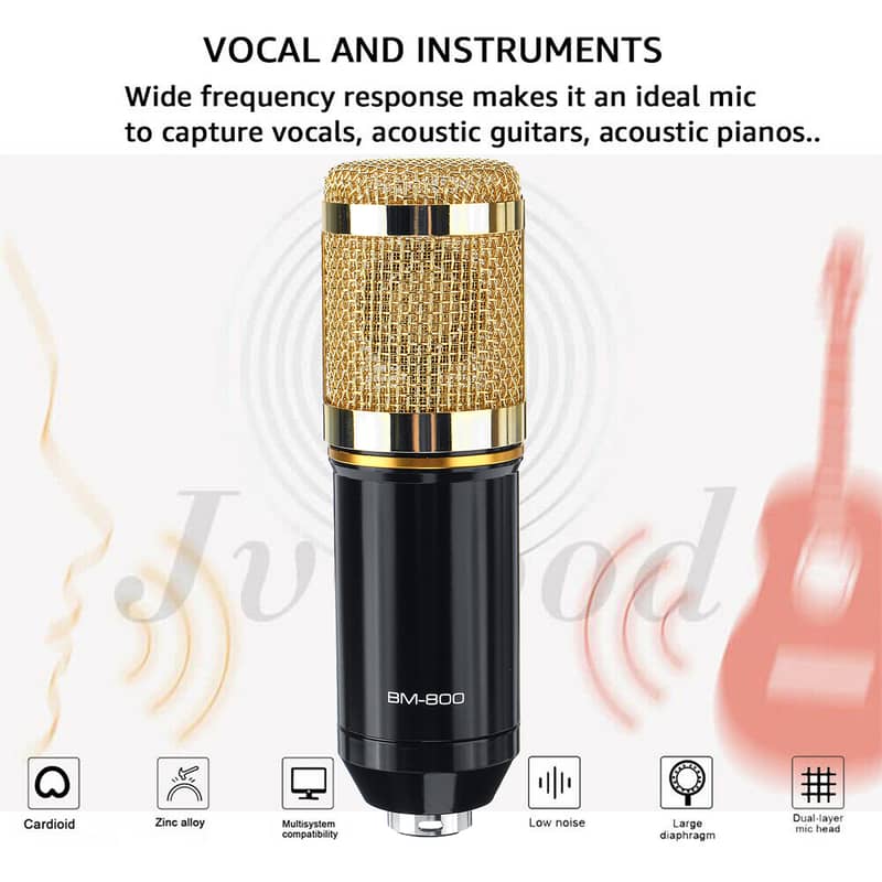 BM800 Mic for youtube recording,voice over singing with phantom supply 6