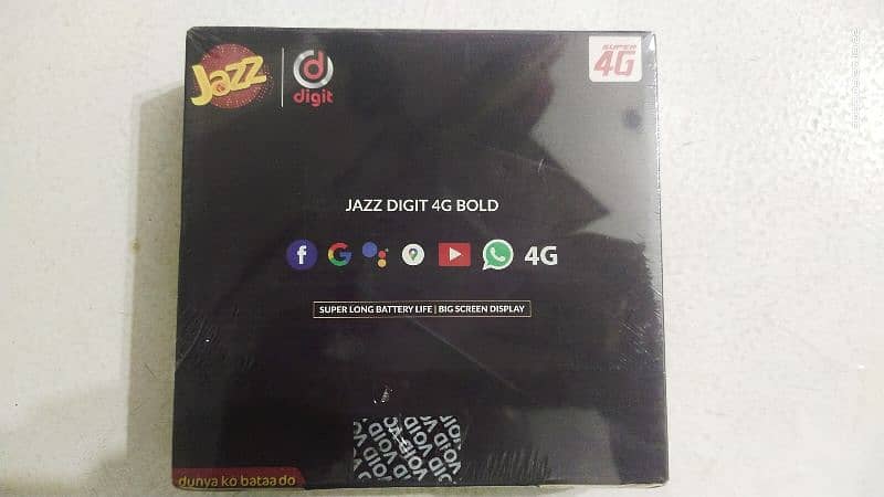 Jazz Digit 4G BOLD, Dual Sim 4G Hotspot Mobile, Box Pack. 1