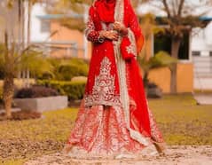 barat red Lehnga dress