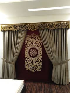 velvet curtain with box