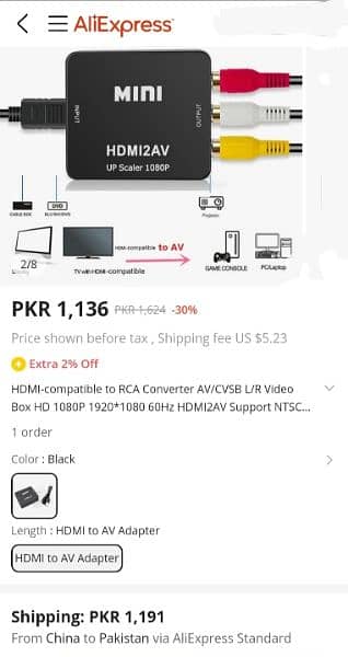 Mini HDMI to AV 5