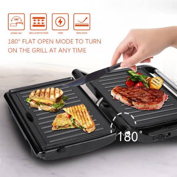 HAEGER ORIGINAL PANINI GRILL MAKER GRILL SANDWICH BURGER STEAKS VEGGIE 2