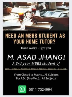 Home Tution Available (MBBS Student)