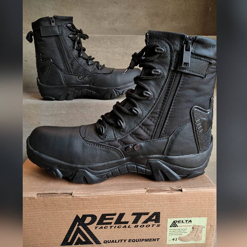 Delta Black Leather Boots 1