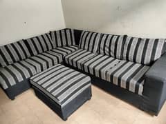 L shape 7 seater sofa set in good condition