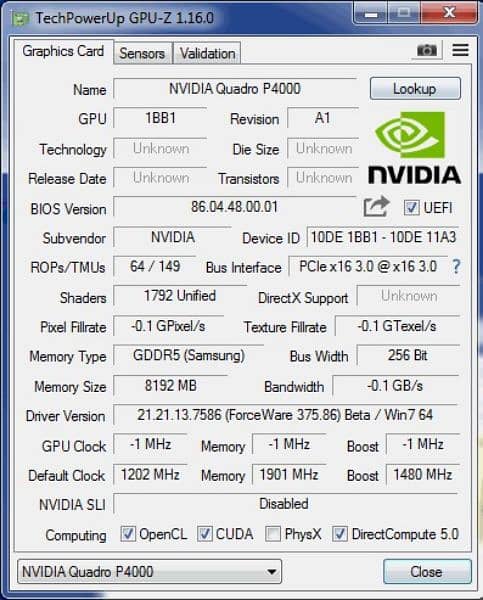 nvidia Quadro P1000 P2000 P4000 P5000 K2000 k2200 k600 m4000 K600 p620 1