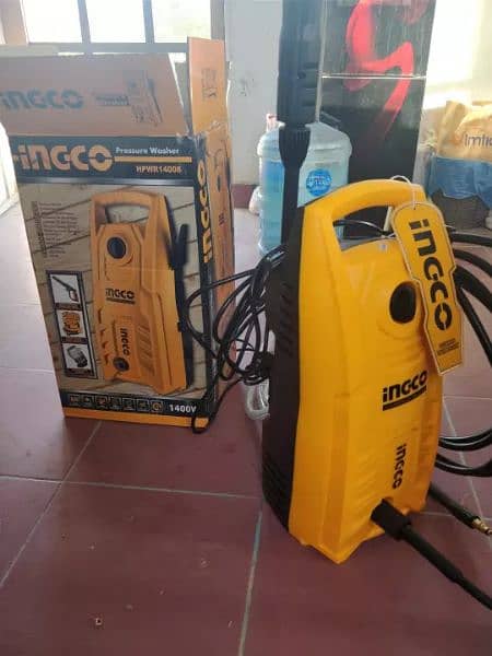 New) INGCO High Pressure Car Washer - 140 Bar, Carbon Brush Motor 10