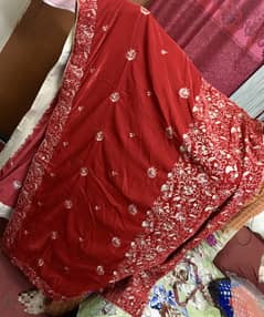 Red Velvet Shawl Embroided Tilla (New) Dress