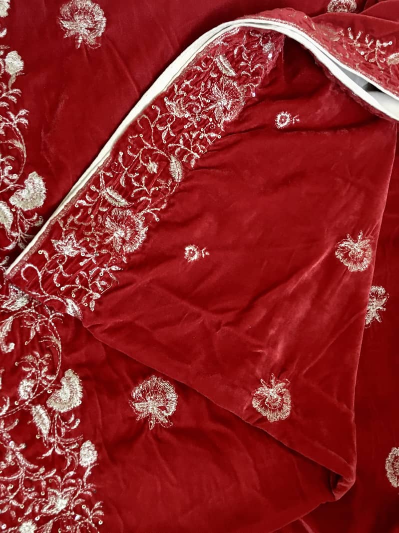 Red Velvet Shawl Embroided Tilla (New) Dress 5