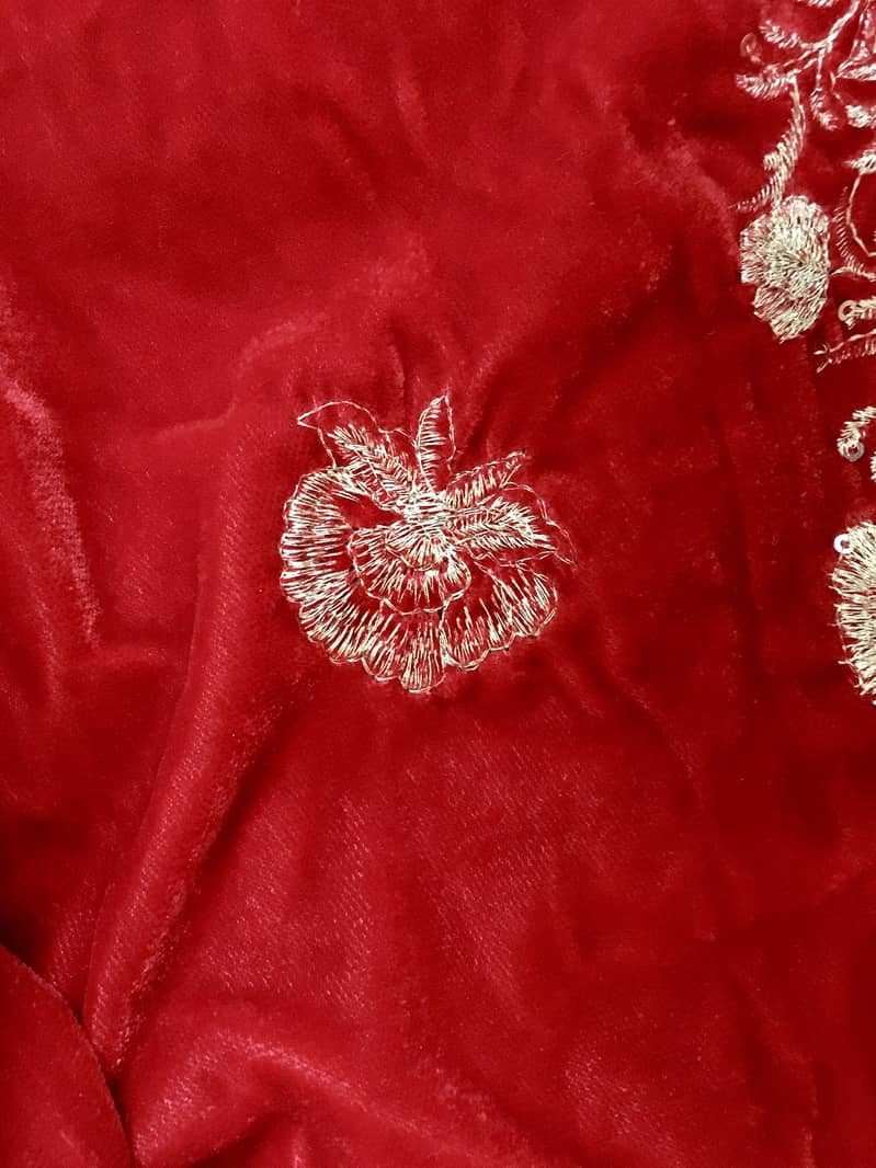 Red Velvet Shawl Embroided Tilla (New) Dress 6