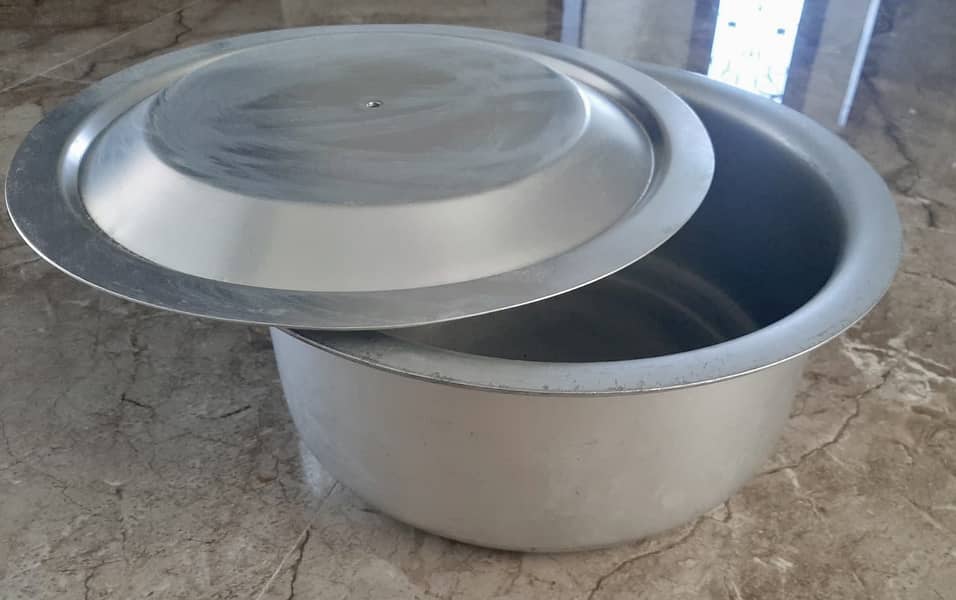 Original Cooking Pot -Silver Steel-14 inches large size-Brand New 4