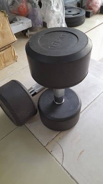 5kg Pair Rubber Dumbbells 0