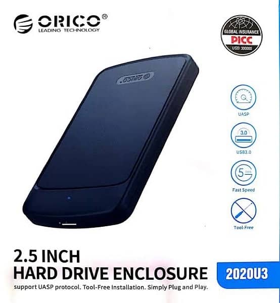 ORICO 2.5 inch Hard Drive Enclosure 2020U3 SSD/HDD case 2.5-inch SATA 2
