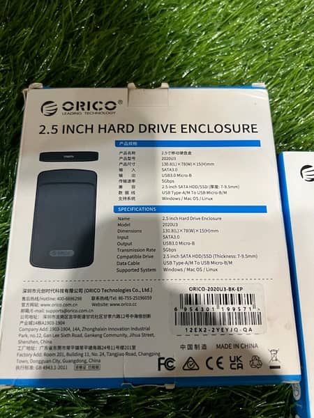 ORICO 2.5 inch Hard Drive Enclosure 2020U3 SSD/HDD case 2.5-inch SATA 8