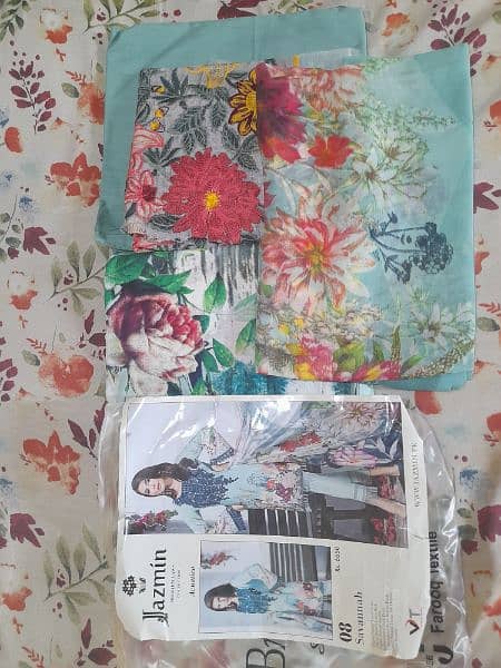 Maria B Embroidered fancy lawn & Jazmin Premium Lawn 3 pieces suit 4