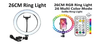 Ring light 26cm Simple & RGB mobile holder & ball head 26 cm 10" inch