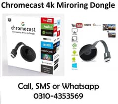 Chromecast 4k Mobile PC Screen Mirroring Dongle Chrome Cast Brand New