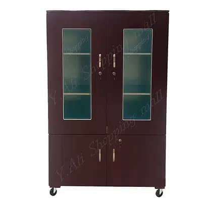 6x4 Feet Glass Door Wooden Showcase Cupboard Wardrobe almari cabinet 1