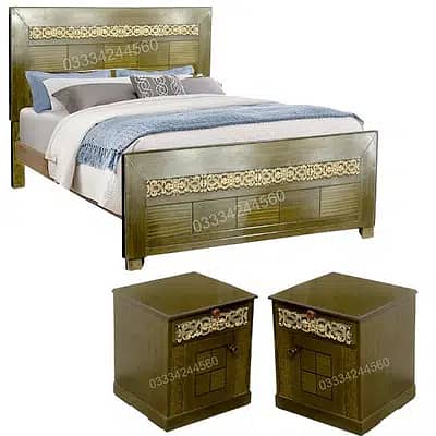 Wooden Double Bed Dressing Set at Factory Price without matrress 9
