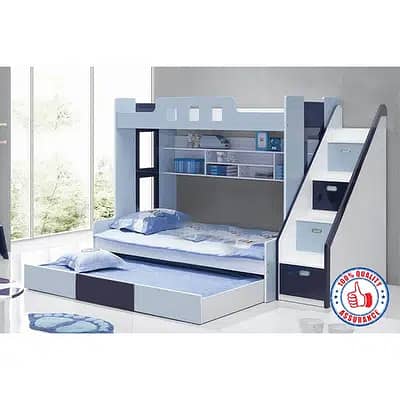 6x4 feet double Story Triple bunker bed for kids deffrent designs 1