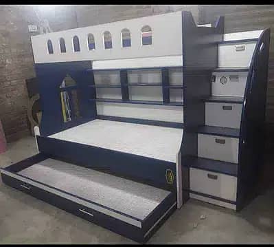 6x4 feet double Story Triple bunker bed for kids deffrent designs 3