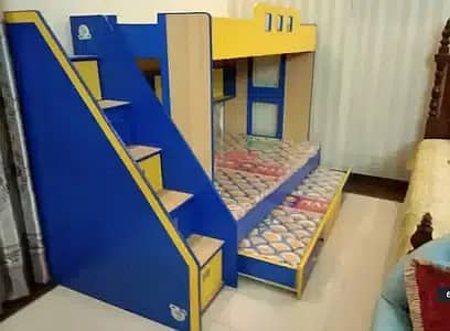 6x4 feet double Story Triple bunker bed for kids deffrent designs 7